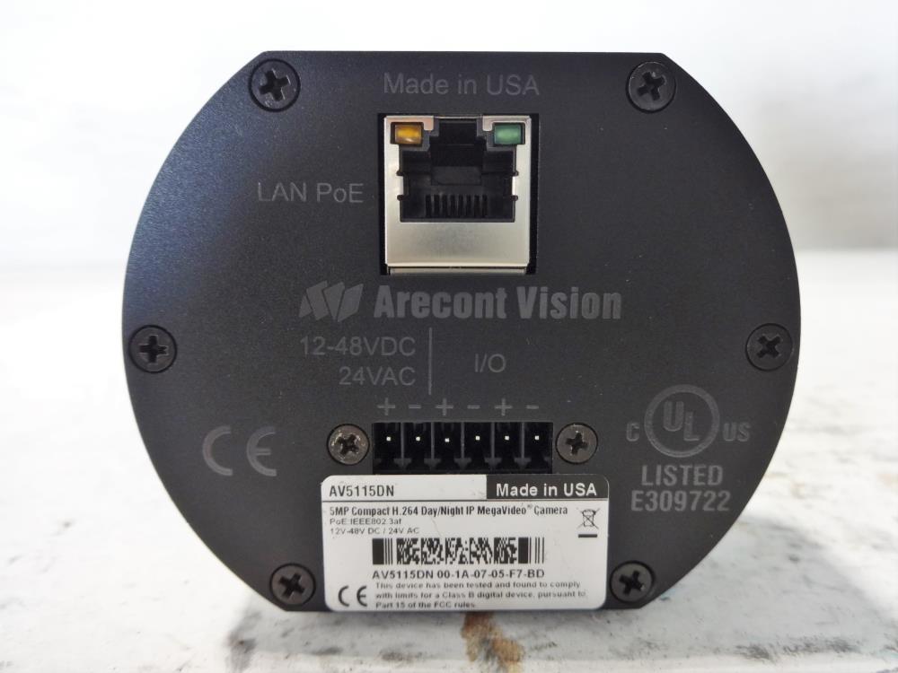 Arecont Vision 5MP Compact H.264 Day/Night IP Mega Video Camera AV5115DN
